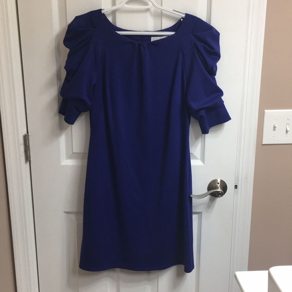 Jessica Simpson dark royal blue dress